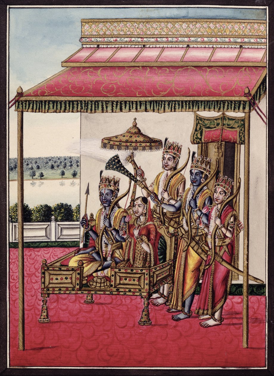 MSS EUR C 116/1 f.13v Rama, hindu-eeposesta "Adhyatma Ramayana" tekijältä Indian School
