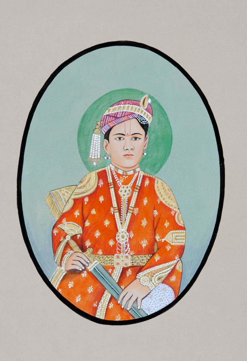 Miniatyyrimaalaus Maharaja Ganga Singh Bikanerista (Maharaja Ganga Singh Bikaner) tekijältä Indian School