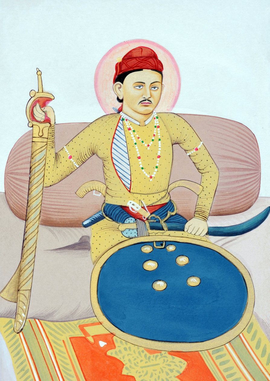 Maharaja Rana Zalim Singh Jhalawarin miniatyyrimaalaus tekijältä Indian School
