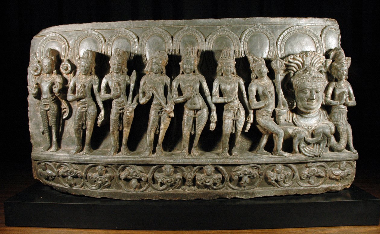 Navagraha, n. 950-1000 (kivi) (874861:n yksityiskohta) tekijältä Indian School