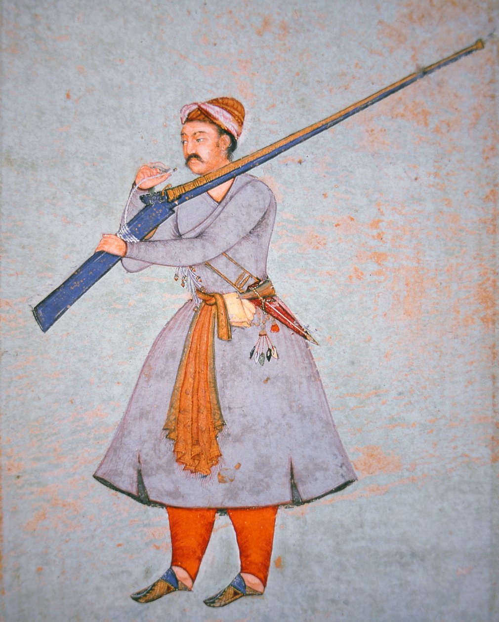 Mughal-armeijan upseeri, n. 1585 (väri litho) tekijältä Indian School