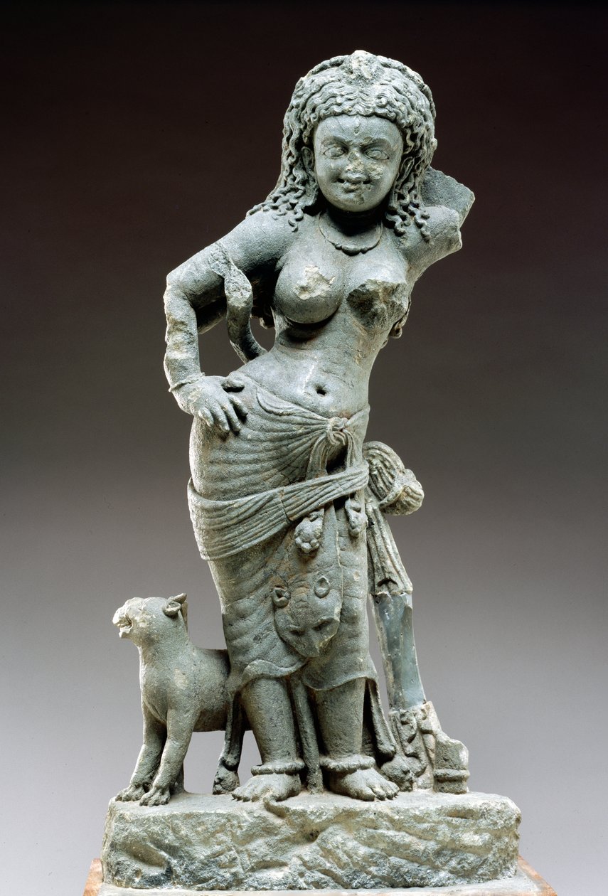 Parvati, samlaji-kulttuuri, 500 jKr (liuske) tekijältä Indian School
