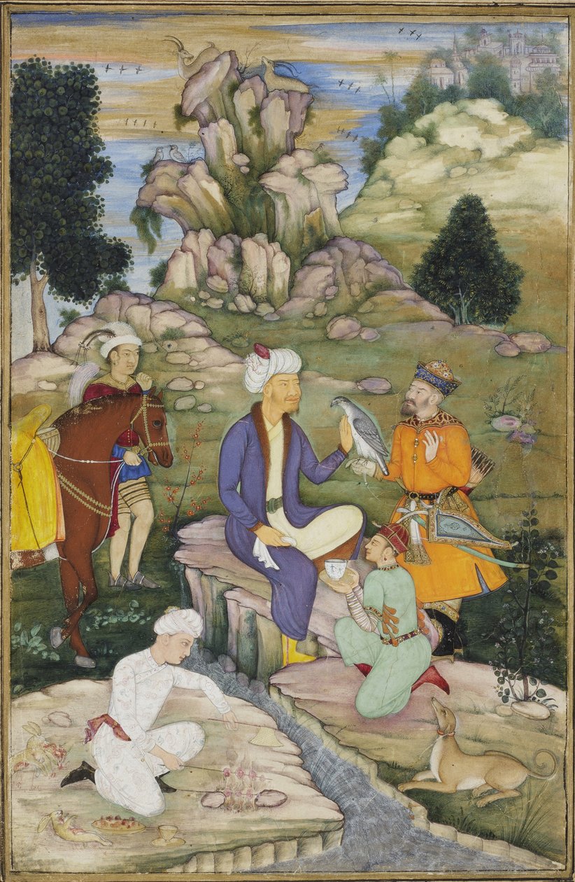 Piknik metsästyksen aikana, n. 1615 (läpinäkymätön wc paperilla) tekijältä Indian School