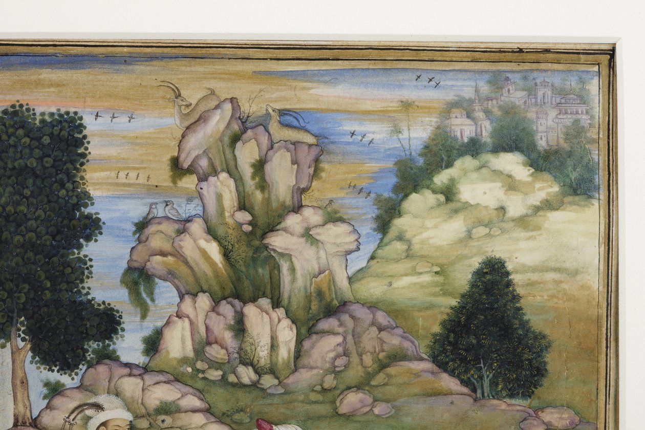 Piknik metsästyksen aikana, yksityiskohta, n. 1615 (läpinäkymätön wc paperilla) tekijältä Indian School