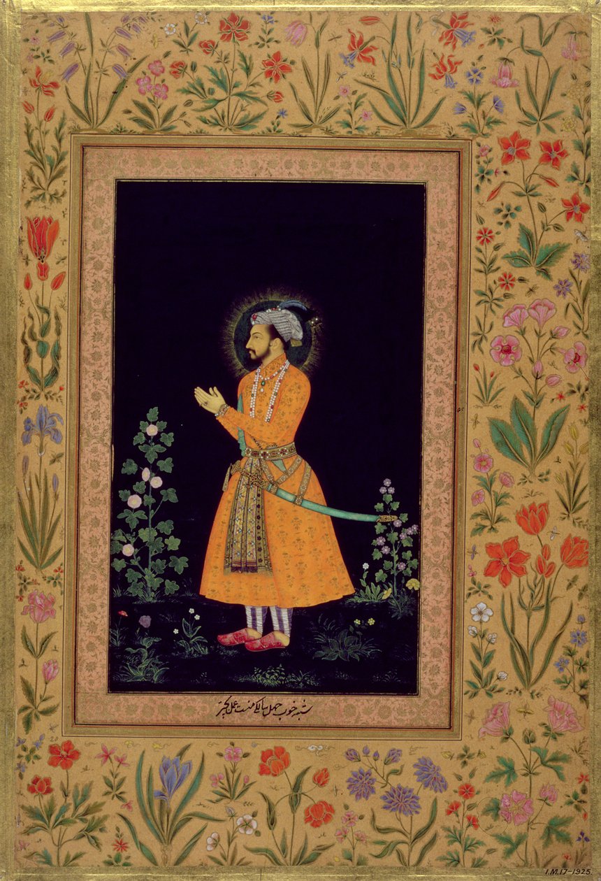 Shah Jahanin (1592-1666) Mughalin muotokuva, n. 1632 tekijältä Indian School