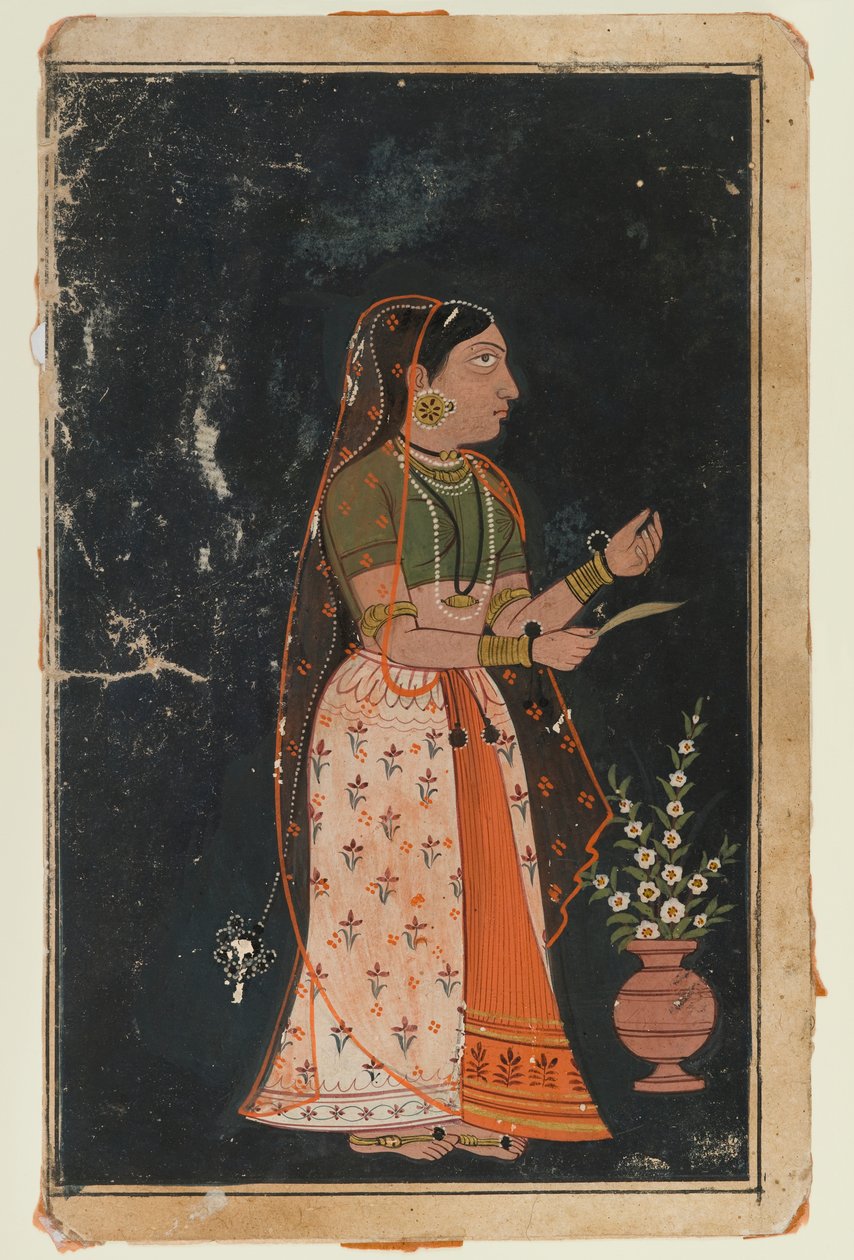 Naisen muotokuva, n. 1620 (läpinäkymätön wc paperilla) tekijältä Indian School