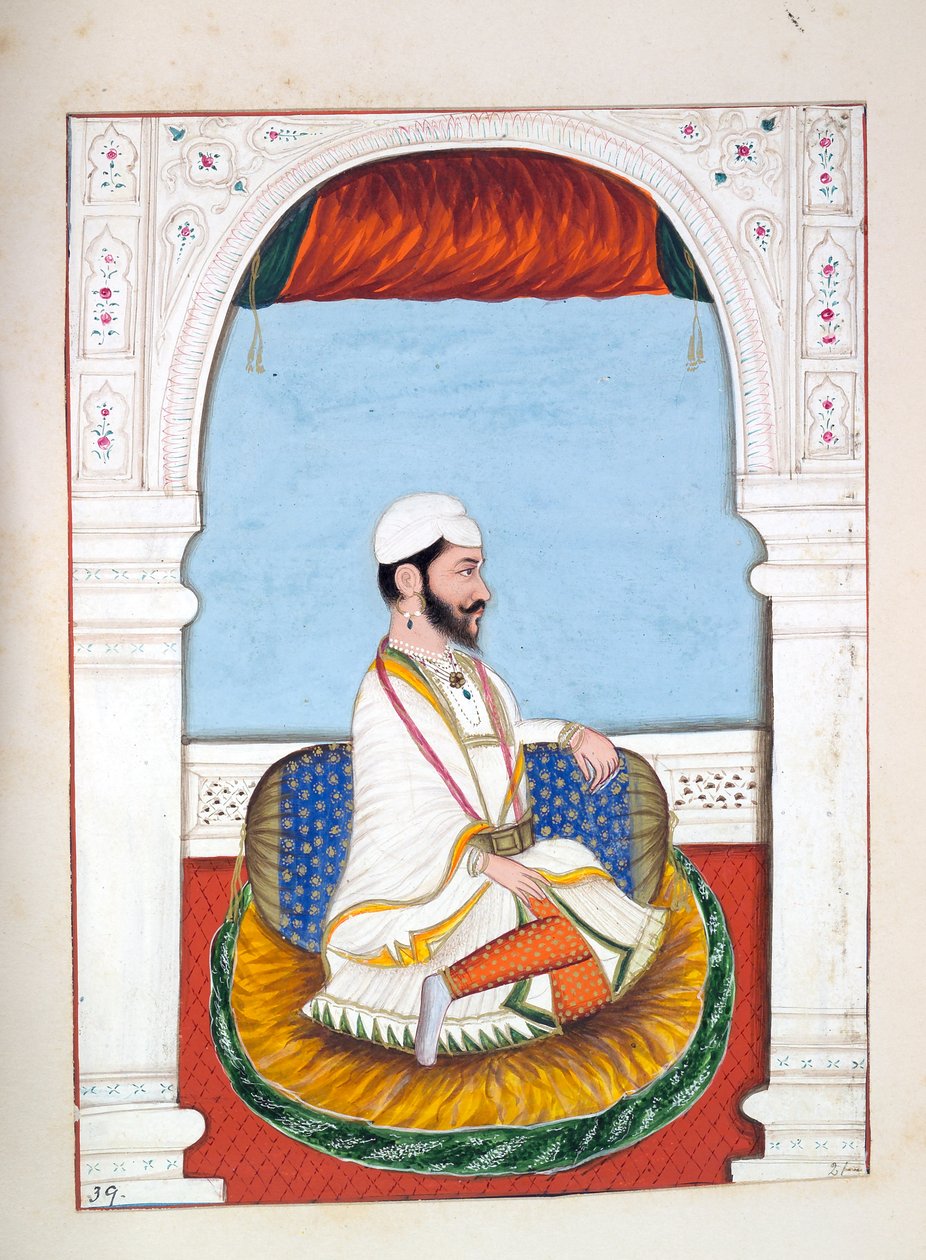 Pundit Jhila, kirjasta The Kingdom of the Punjab, its Rulers and Chiefs, osa II, nide, jossa on 30 akvarellitutkimusta tuntemattomalta intialaiselta taiteilijalta, n. 1840 (wc paperilla) tekijältä Indian School