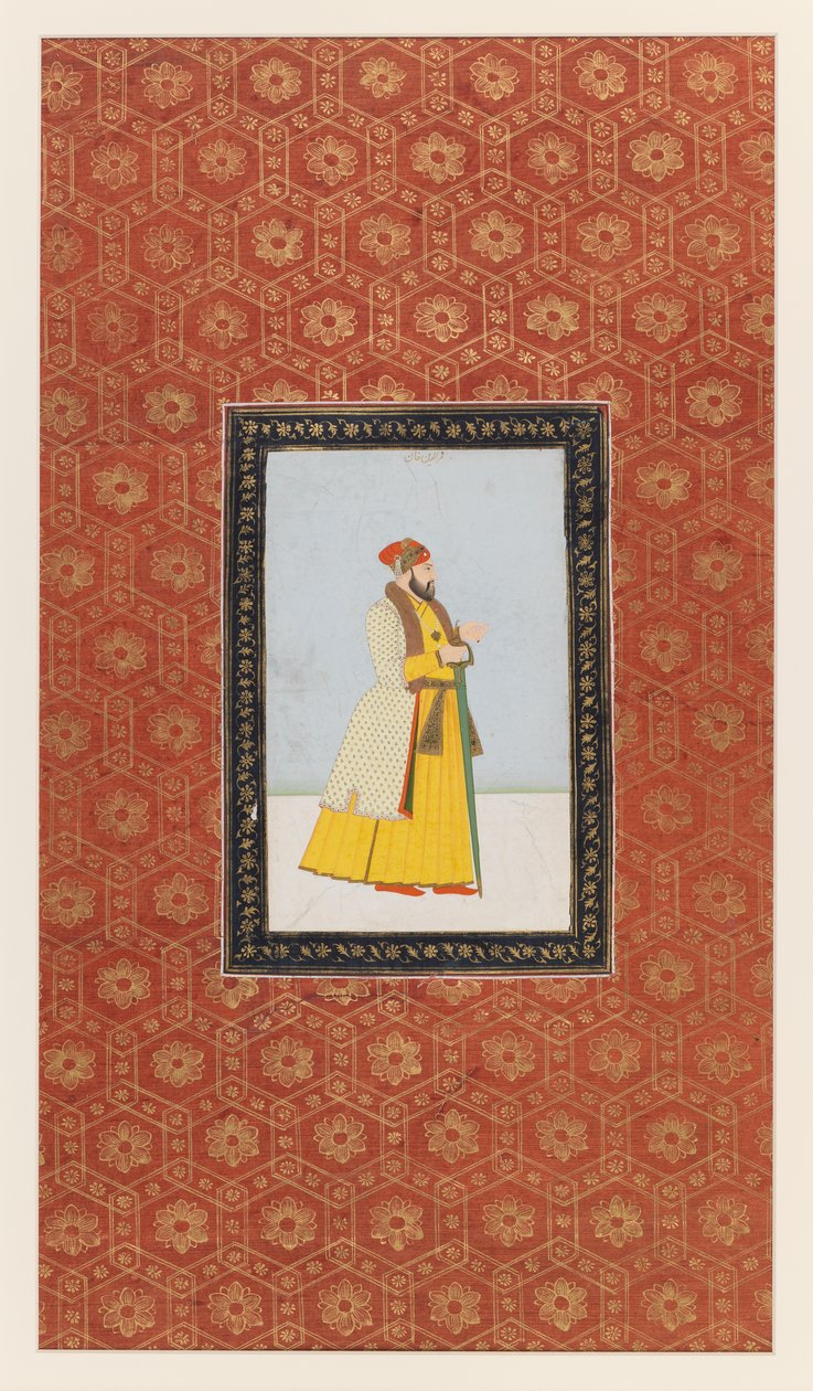Qamar al-Din Khan, 1875-1900 (läpinäkymätön wc ja kultaa paperilla) tekijältä Indian School
