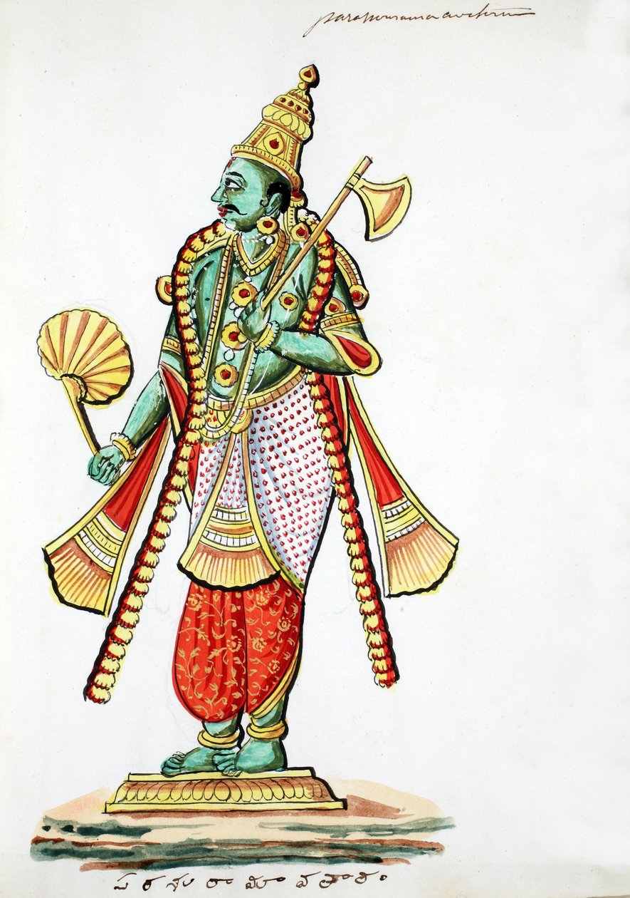 Rama-with-the-Axe (Parashurama) (wc paperilla) tekijältä Indian School