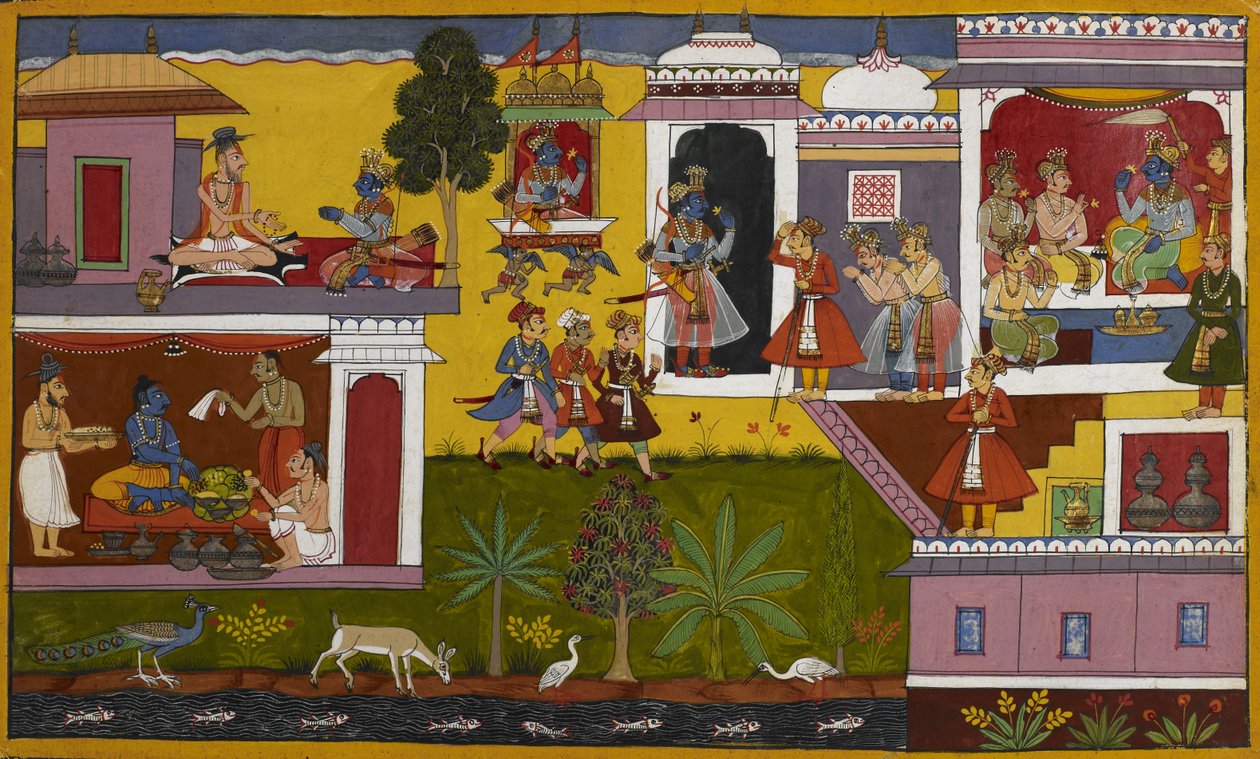 Rāma palaa Ayodhyaan ja suunnittelee Rajasuya-uhrausta, mutta Bharata puhuu hänet ympäri. tekijältä Indian School