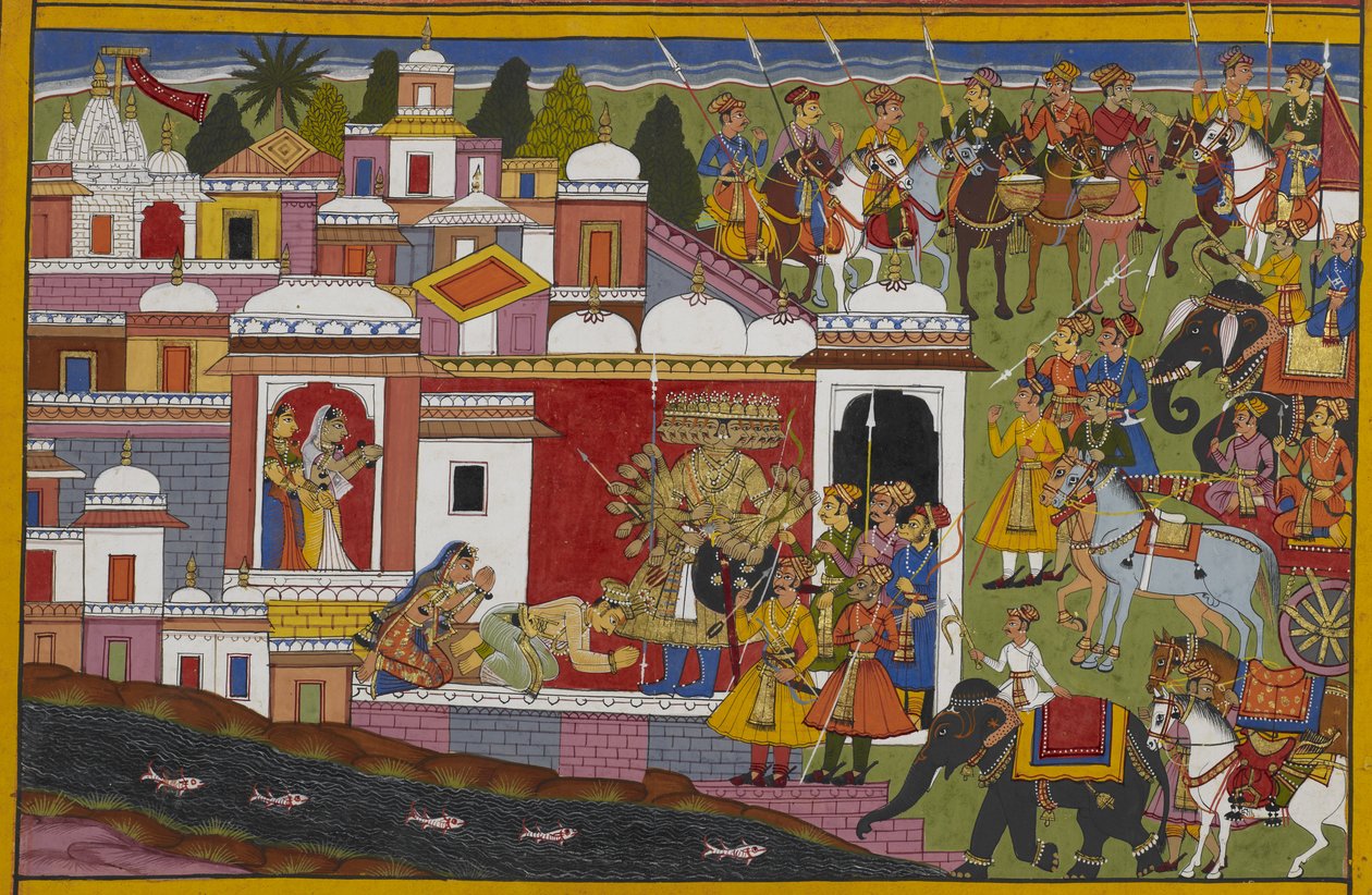 Rāvaṇa säästää Madhun Kumbhinasin pyynnöstä ja liittoutuu hänen kanssaan jumalia vastaan. tekijältä Indian School
