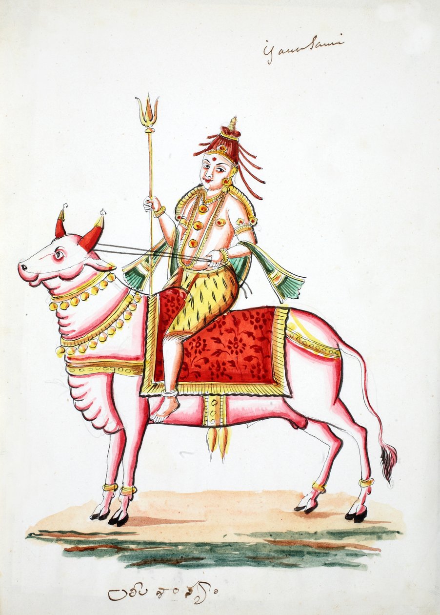 Shiva kiinnitetty härälle, Nandi (wc paperilla) tekijältä Indian School
