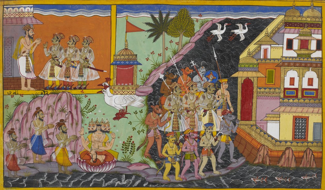 Sukeśan pojat saavat Brahmālta siunauksia ja palaavat Laṅkāhin titaanien kanssa. tekijältä Indian School