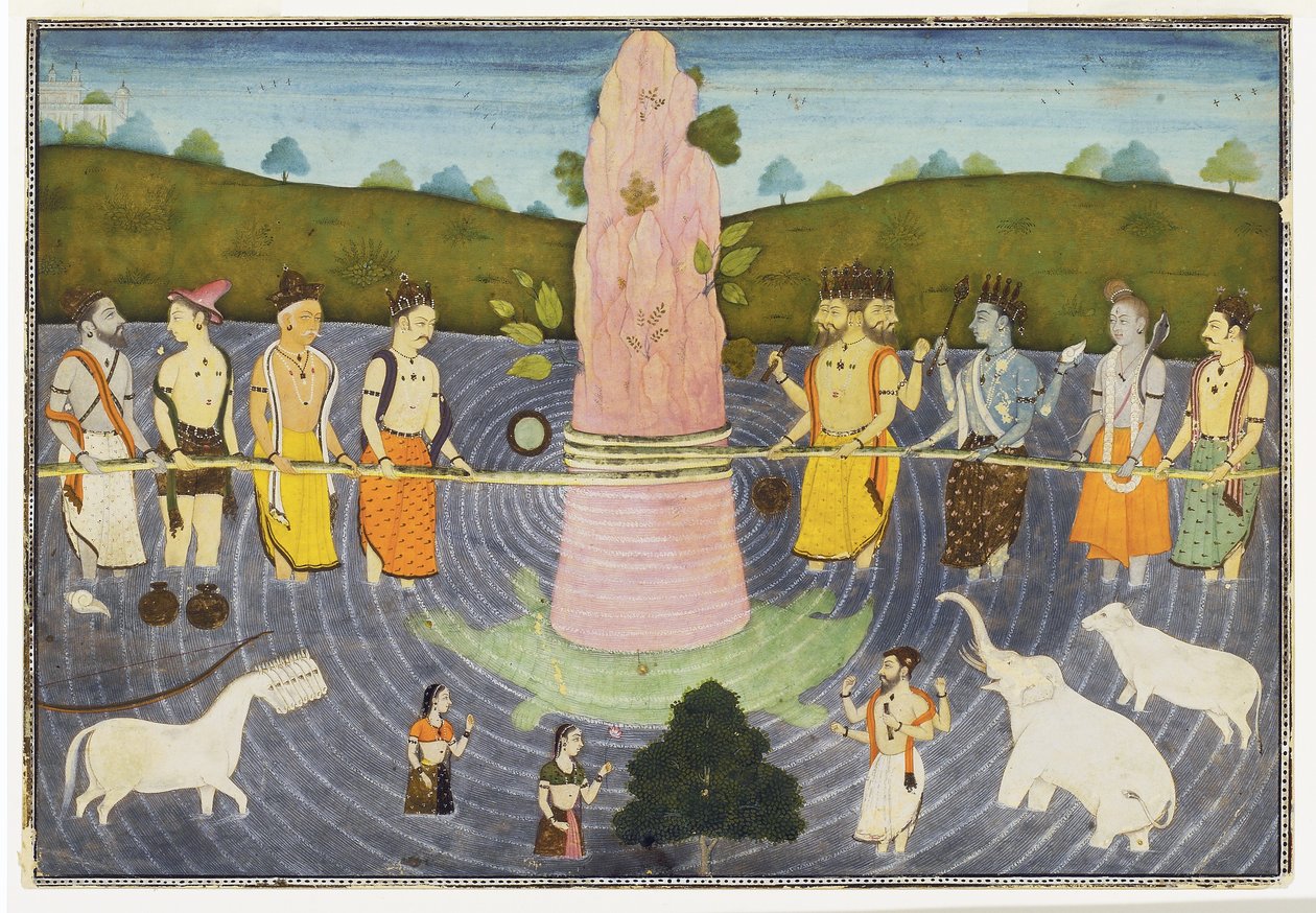 Maitomeren kuohuminen, n. 1700 (läpinäkymätön wc ja kulta) tekijältä Indian School
