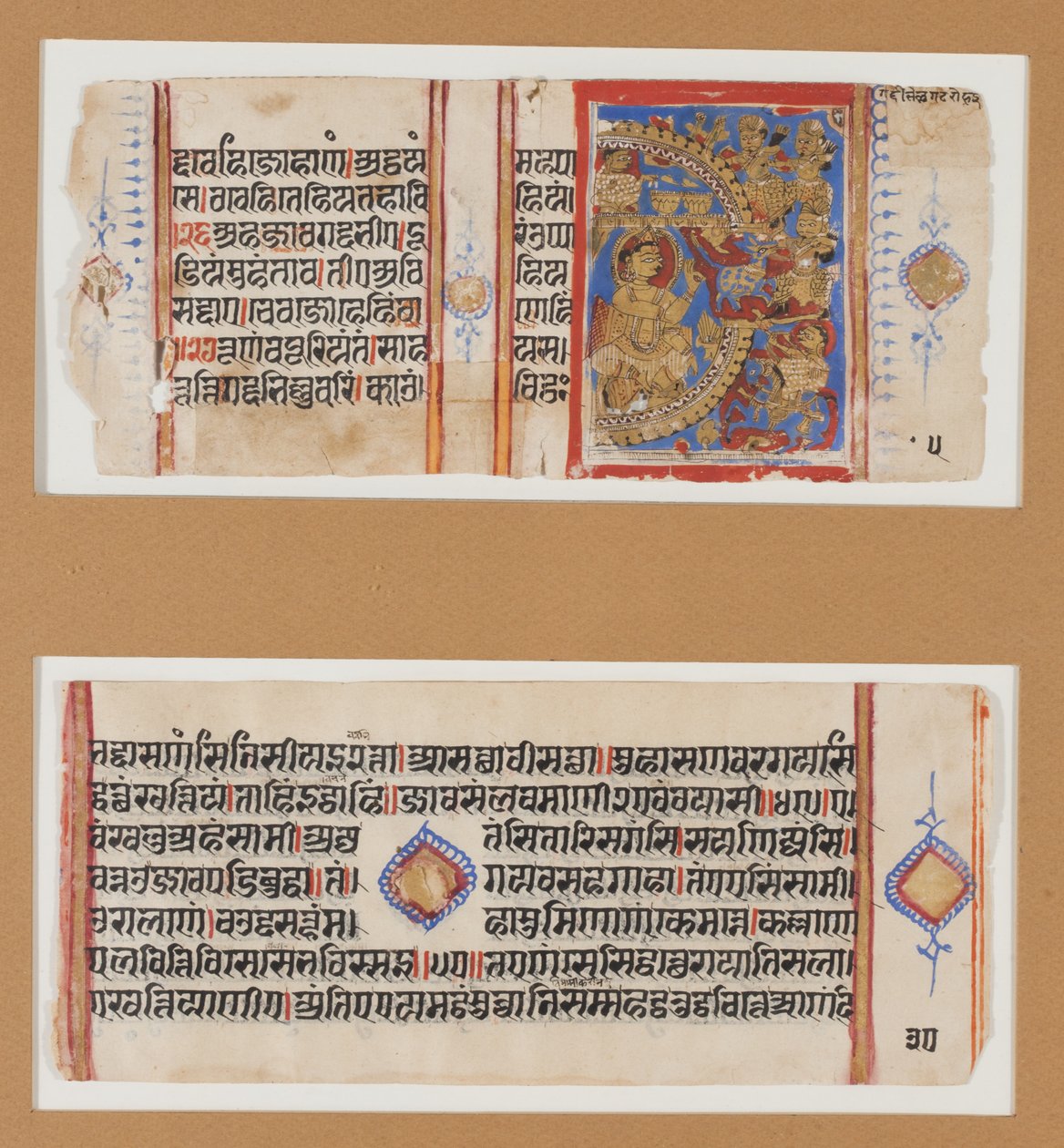 Ujjayimin piiritys; Magic Assin surmaaminen, n. 1600-1625 (tempera, kulta, muste paperille) tekijältä Indian School