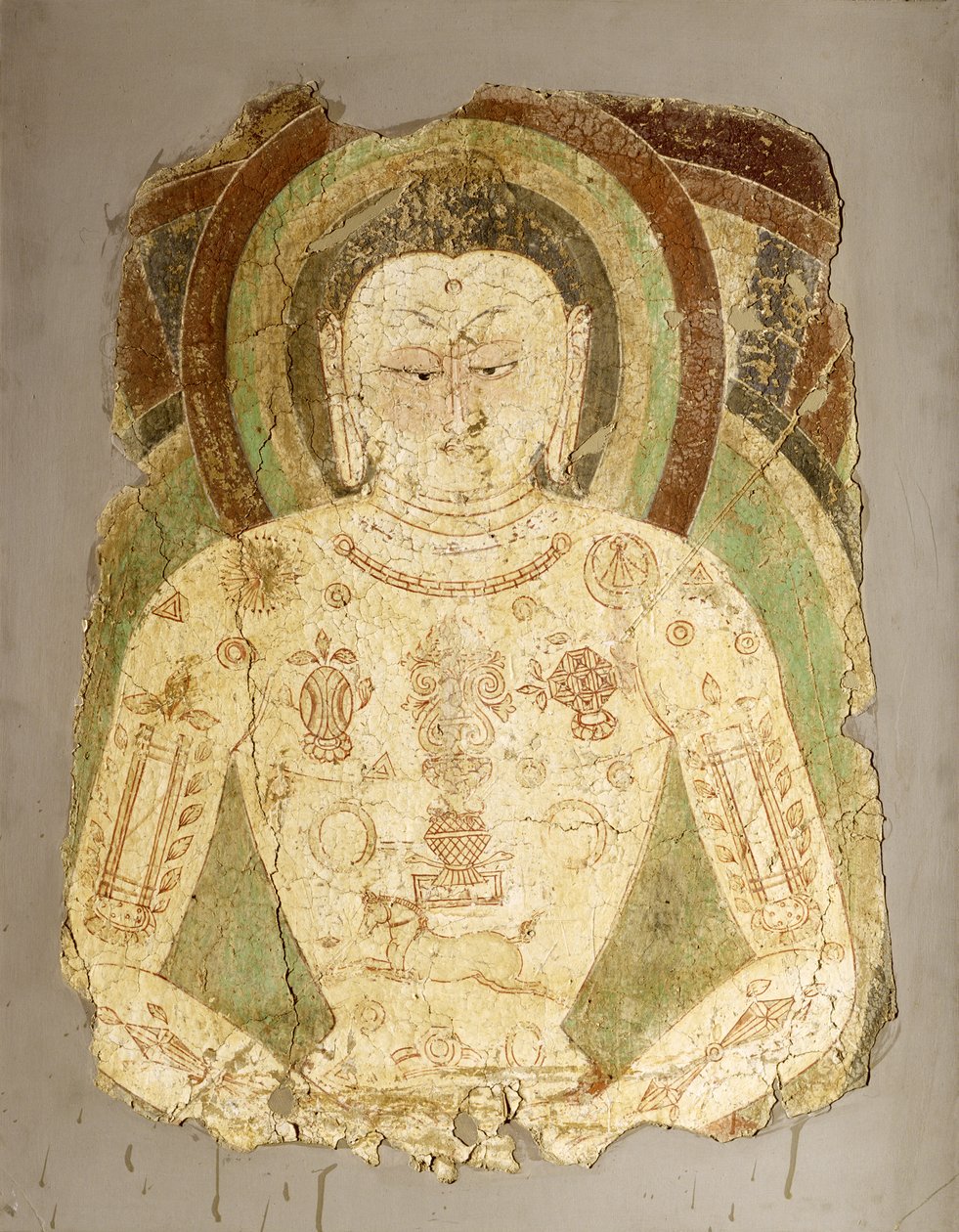 Vairocana Buddha, Bali Wastesta, 7.-8. vuosisadalla (seinämaalaus) tekijältä Indian School
