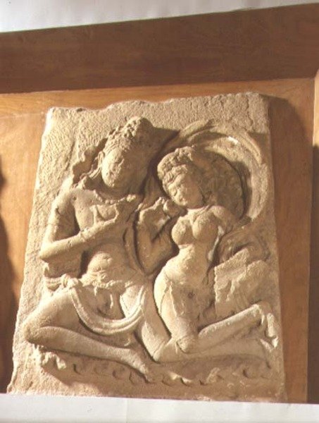 Vishnu kosmisessa loistossa, shmologiassa, gujaratissa (kivi) tekijältä Indian School