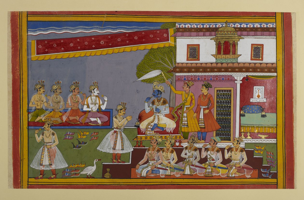 Viṣṇu kieltäytyy taistelemasta Rāvaṇaa vastaan tämän lahjan vuoksi, mutta rohkaisee jumalia taistelemaan häntä vastaan. tekijältä Indian School
