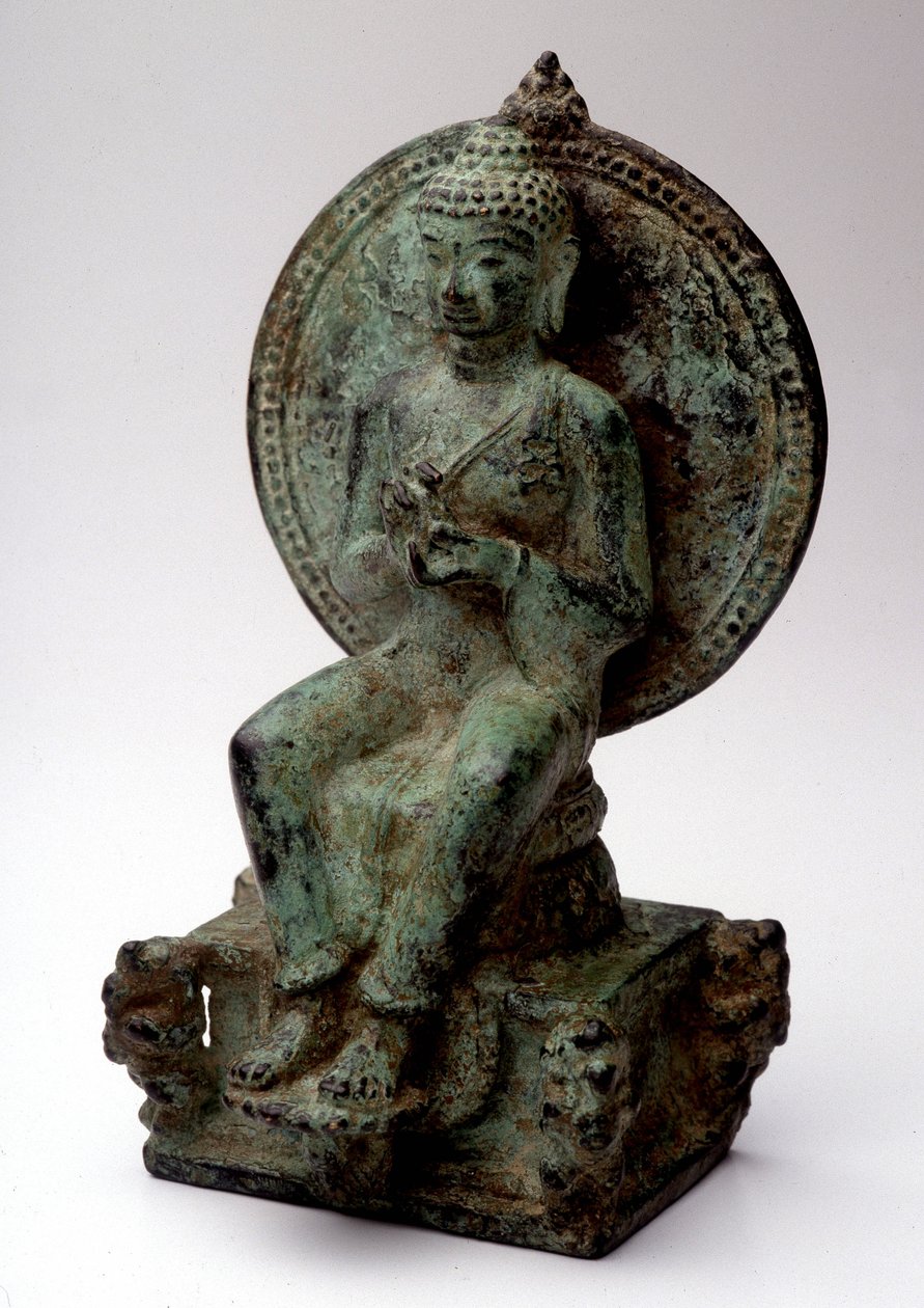 Eurooppalainen istuva Buddha, pronssi, Keski-Jaava, 800-luku. tekijältä Indonesian