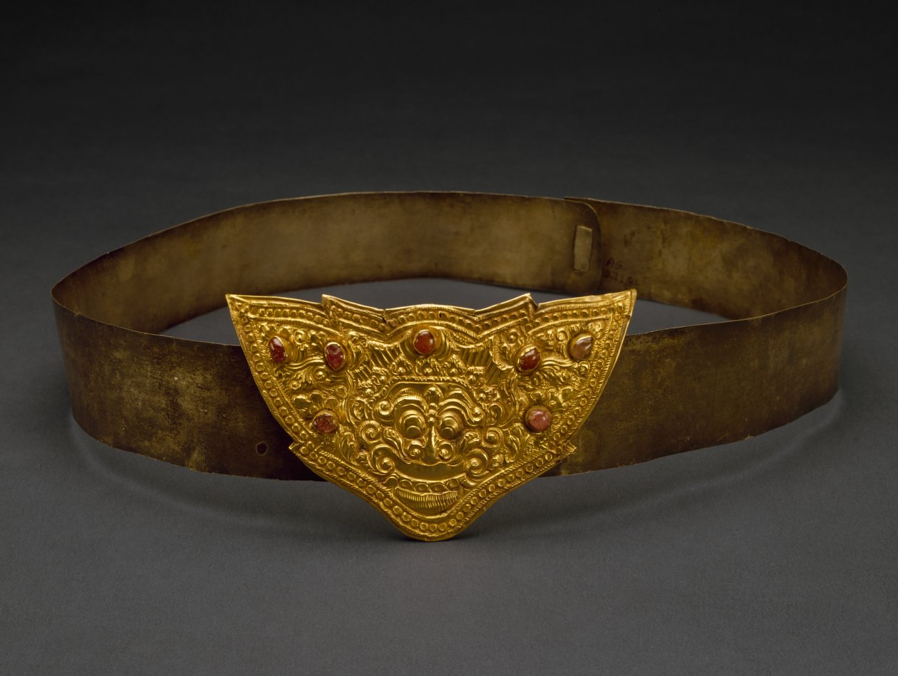 Vyön solki, Klungkung Kingdom, Bali, 1800-luvun loppu (kulta- ja cabochon-rubiinit) tekijältä Indonesian School