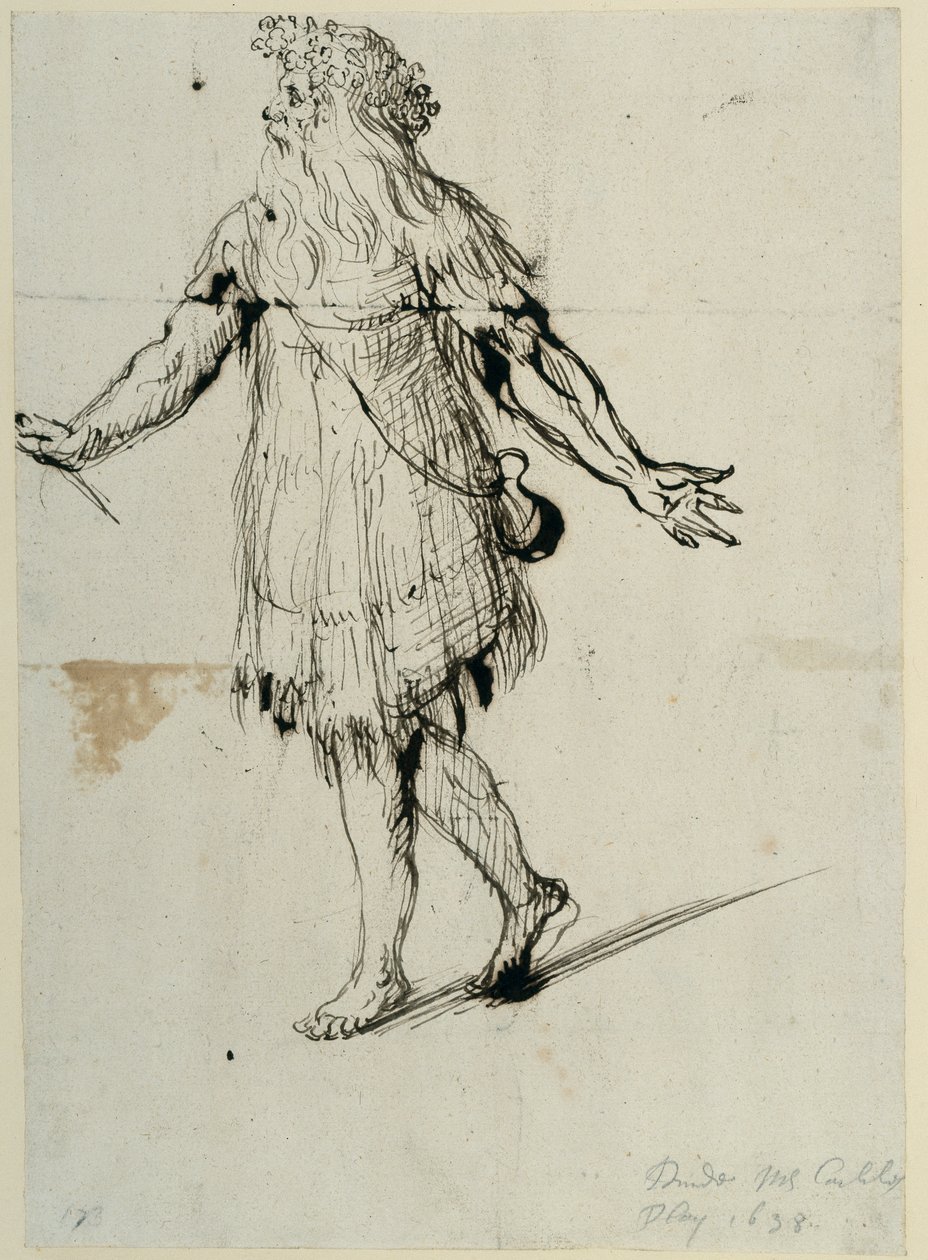Druidi, n. 1638 (kynä ja muste paperille) tekijältä Inigo Jones