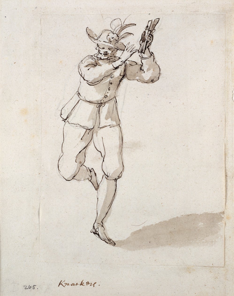 Mies, jolla on kynät ja kellot (kynä ja muste paperille) tekijältä Inigo Jones