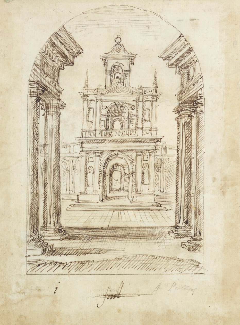 Palatsi (kynä ja muste paperille) tekijältä Inigo Jones