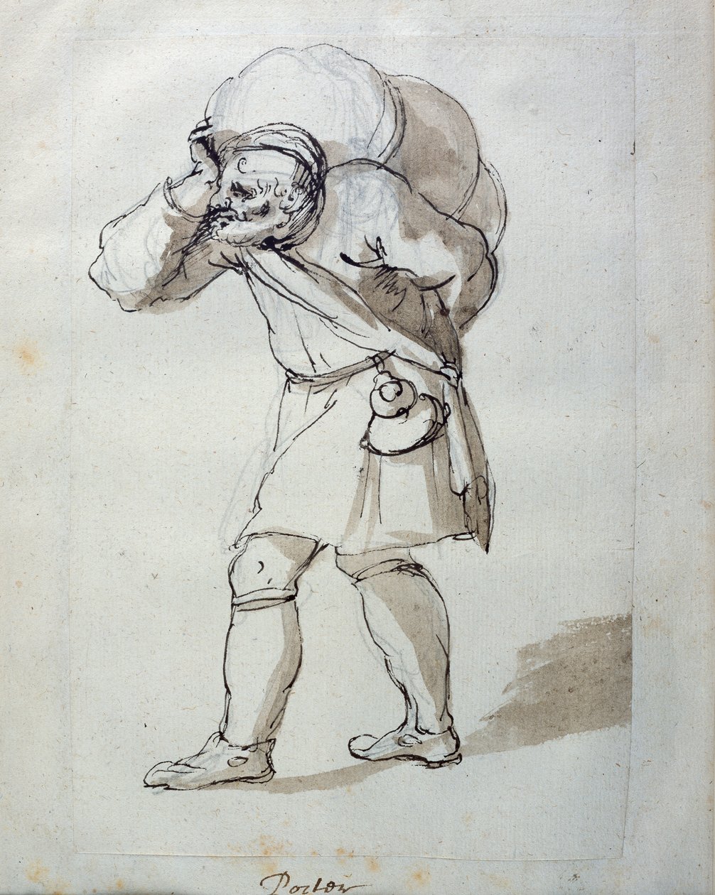 Kantaja kuormattuna (kynä ja muste paperille) tekijältä Inigo Jones