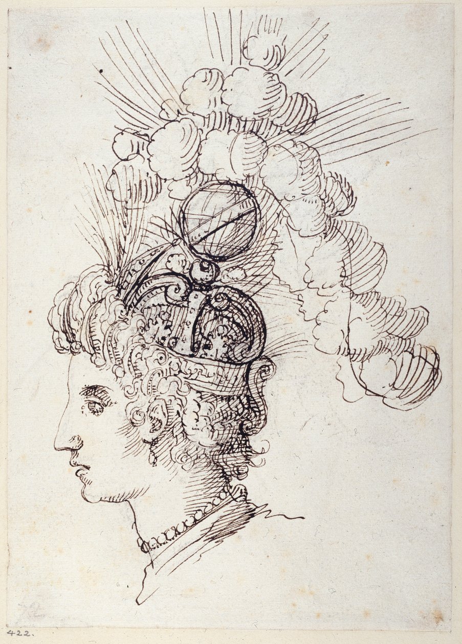 Bel-Anna, meren kuningatar, n. 1609 (kynä ja muste paperille) tekijältä Inigo Jones