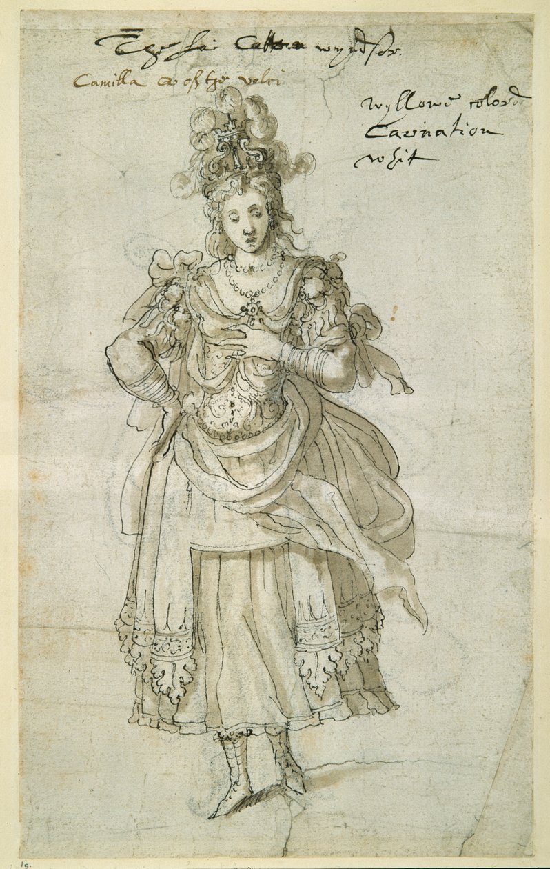 Camilla, n. 1609 (kynä ja muste paperille) tekijältä Inigo Jones