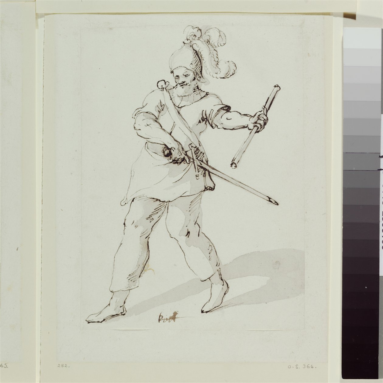 Kett, pukusuunnittelu hovimaskeille "Britannia Triumfhans" tekijältä Inigo Jones