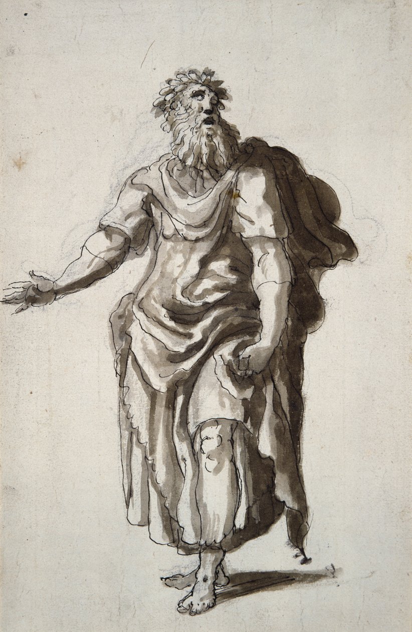 Merlin, n. 1610 (kynä ja muste paperille) tekijältä Inigo Jones