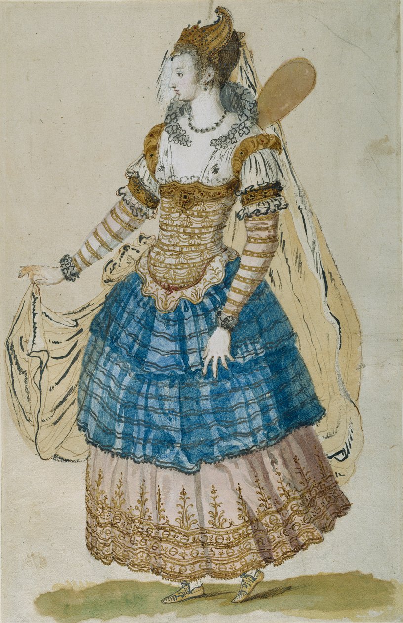 Siivekäs naamio (akvarelli paperille) tekijältä Inigo Jones