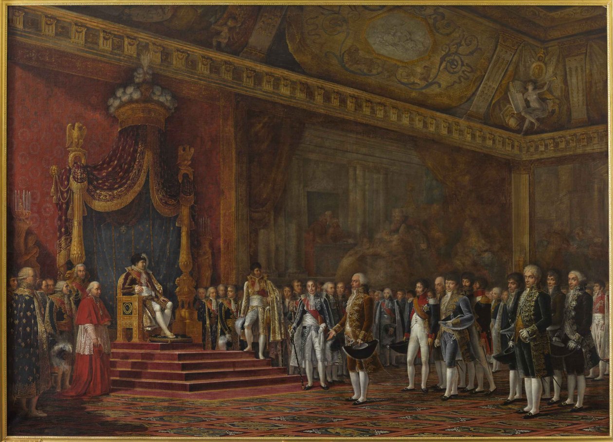 Rooman senaatin valtuuskunta esittelee kunnianosoituksensa Napoleon I:lle 16. marraskuuta 1809 1810. tekijältä Innocent Louis Goubaud
