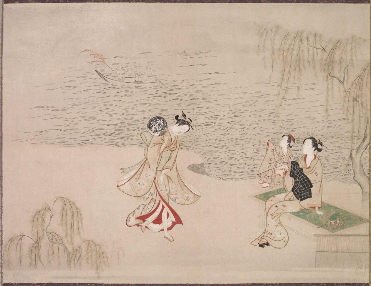 Kauneutta meren rannalla, n. 1765-1792. tekijältä Ippitsusai Bunchō