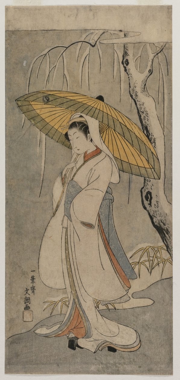 Segawa Kikunojo II as the Heron Maiden from the series Ichimura Theater, 1770. tekijältä Ippitsusai Bunchō