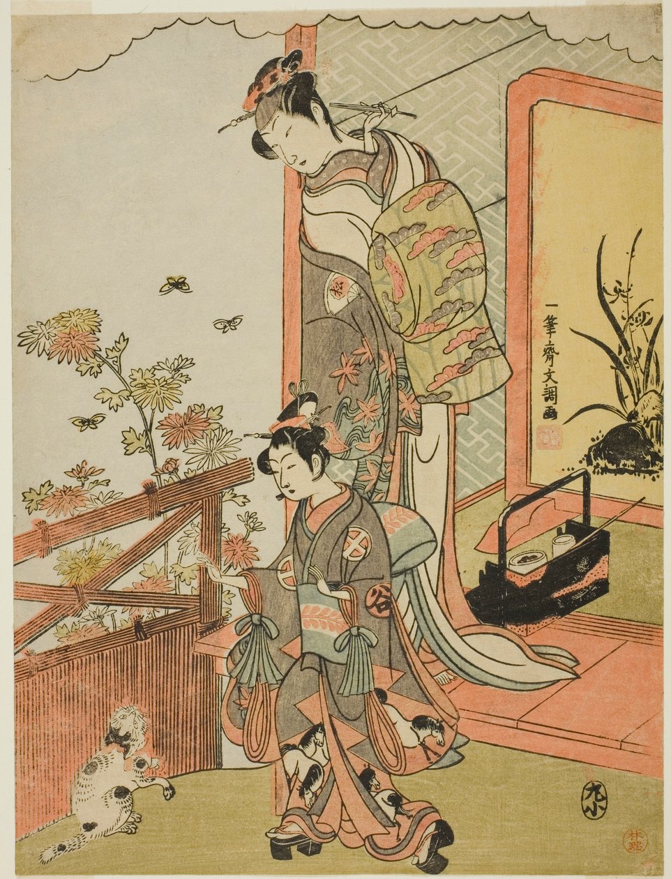 Tea c and r Dr. Matsusuke Onoe Tiikerinä rannalla (?) tekijältä Ippitsusai Bunchō