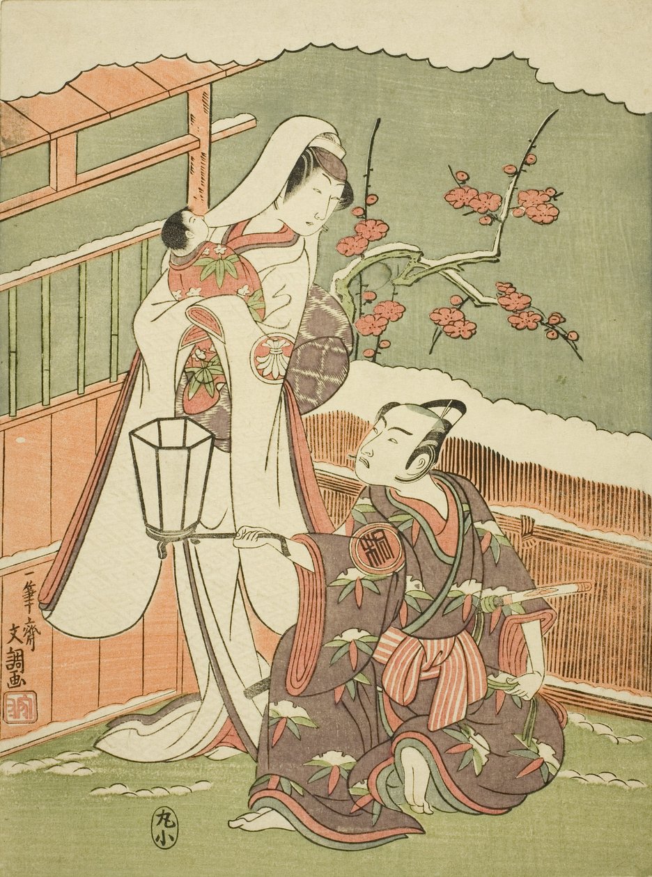 Näyttelijät Arashi Sangoro II: Minamoto no Yoritomo Naamioituna hatuntekijäksi tekijältä Ippitsusai Bunchō
