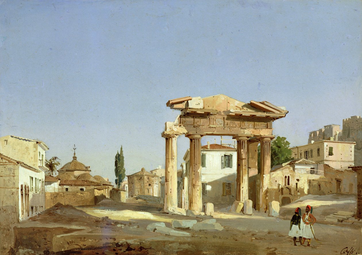 Agoran portti Ateenassa, 1843 tekijältä Ippolito Caffi