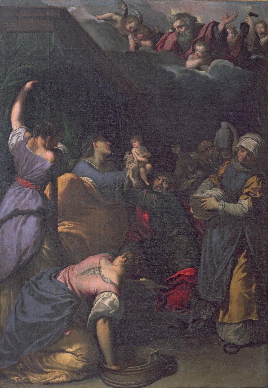 Neitsyen syntymä, 1610-1515 tekijältä Ippolito Scarsella