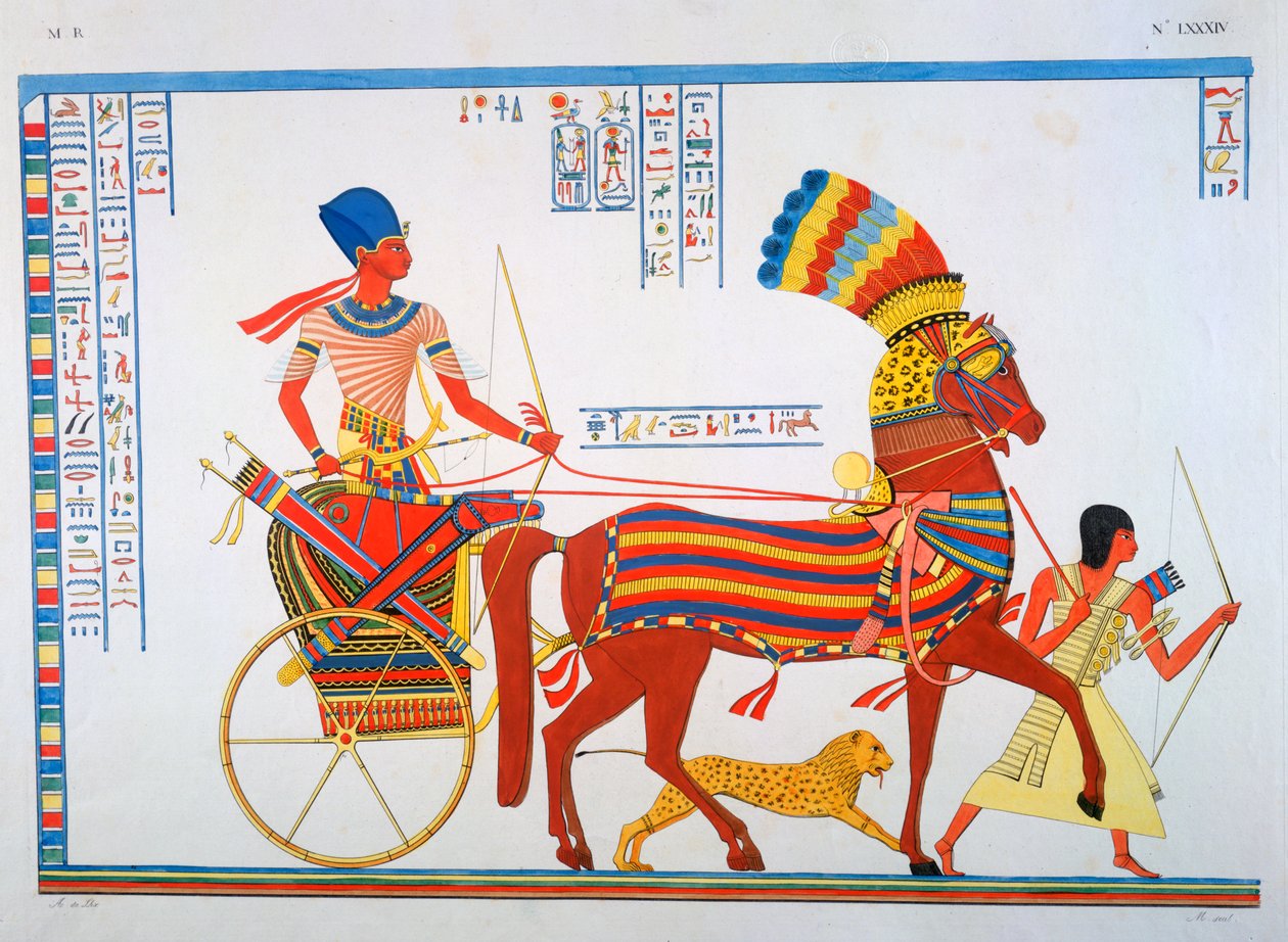 Muinainen egyptiläinen fresko, 1800-luku tekijältä Ippolito Rosellini