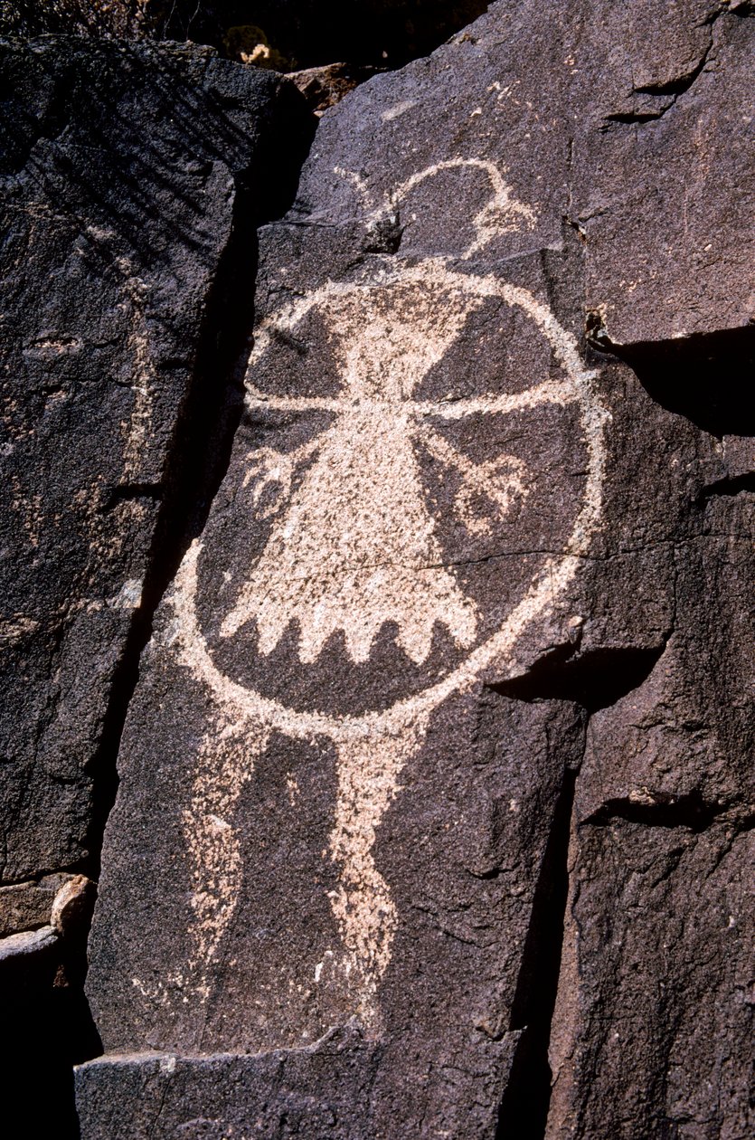 Anasazien petroglyfejä, kaiverruksia seiniin NM:ssä. tekijältä Ira Block