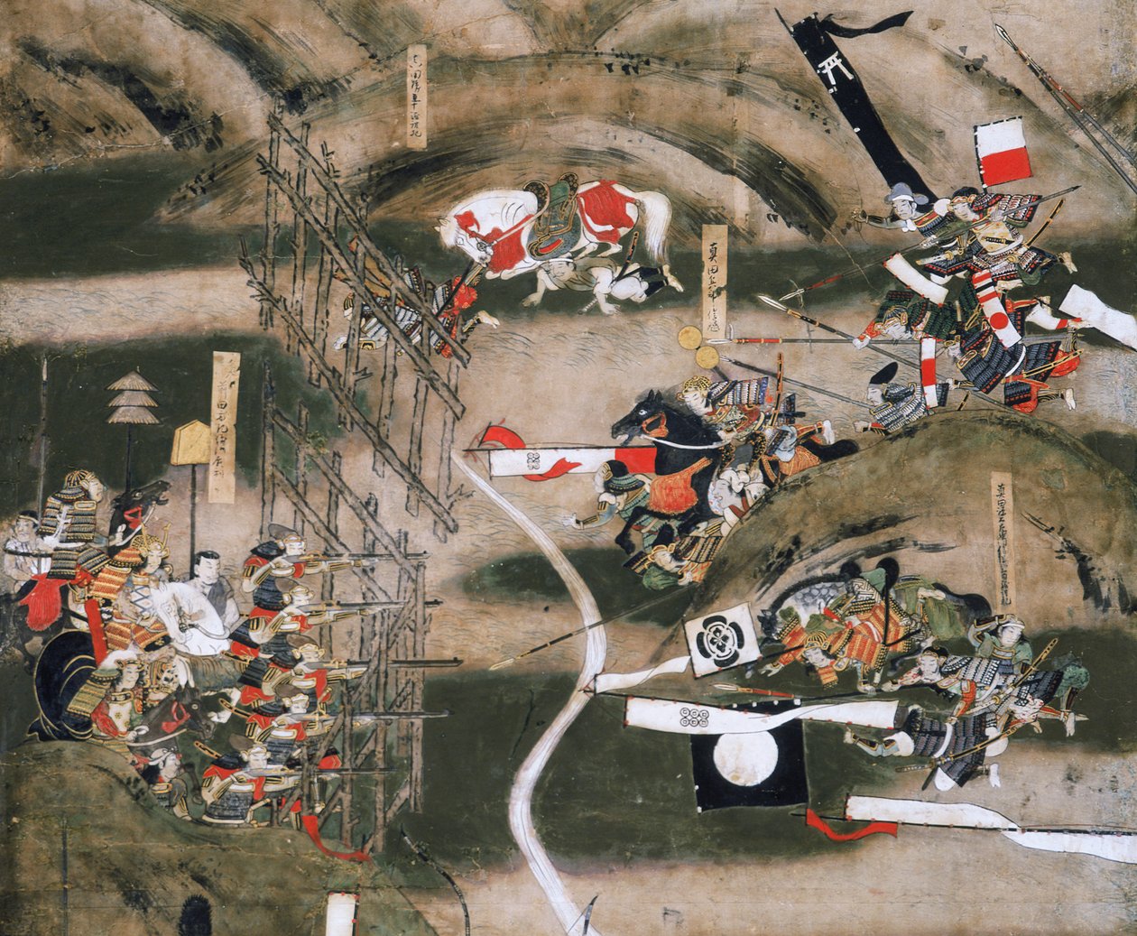 Näyttö Nagashinon taistelusta 1575, Osakan linnanmuseo, 2005 (kuva) (kuva) tekijältä Ira Block