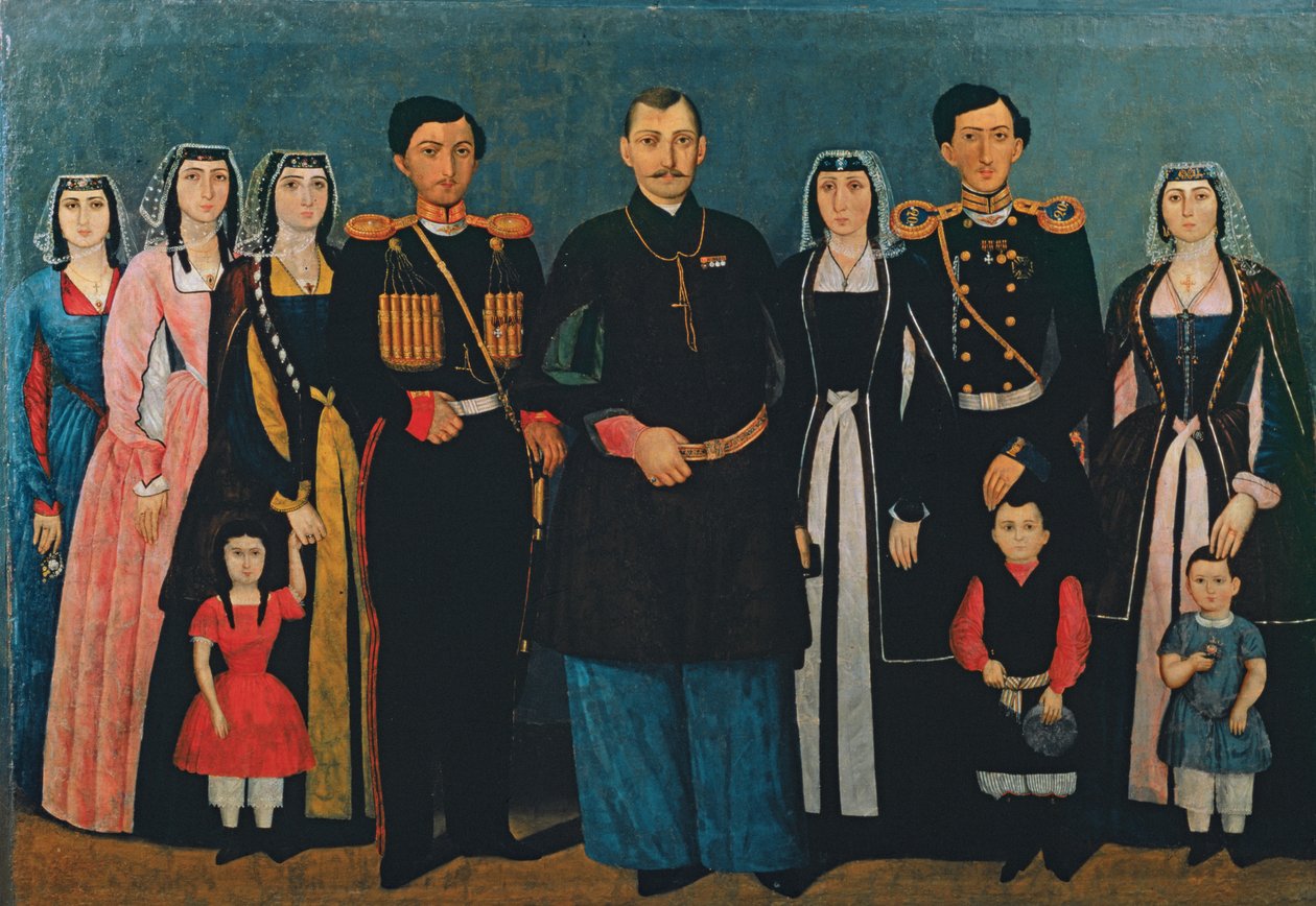 N.E. Mukhran-Batoni perheineen, 1862 tekijältä Iranian School