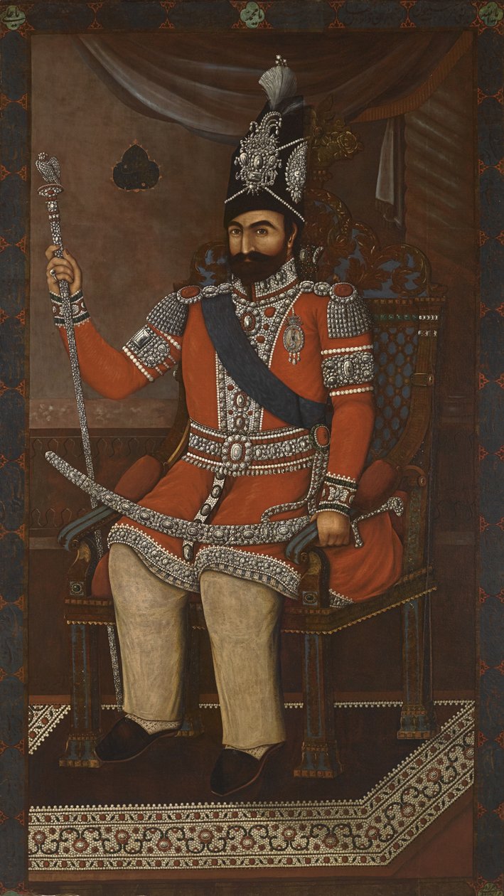 Mohammad Shah Kajarin muotokuva 1910-16 tekijältä Iranian Master