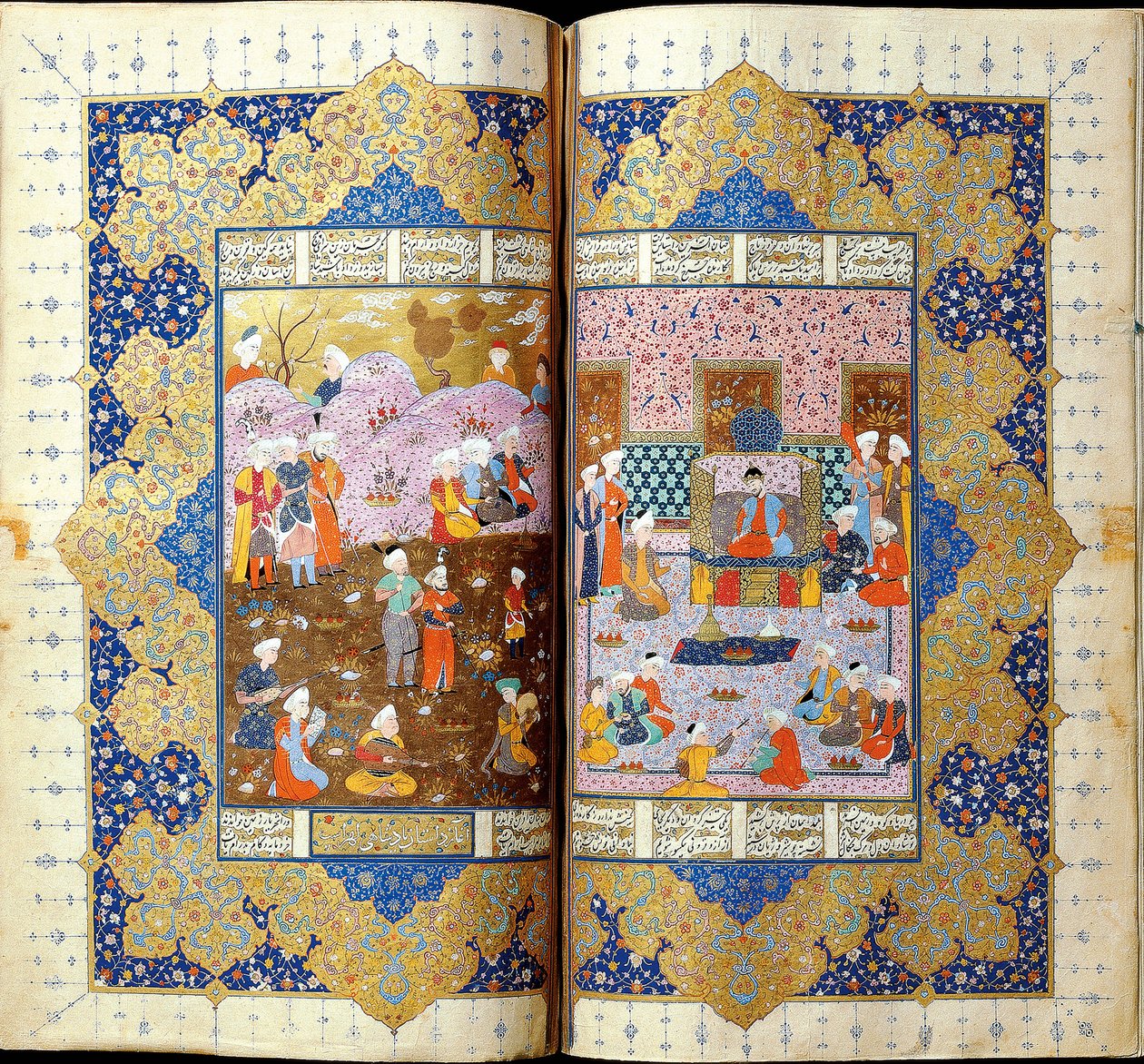 Shah Luhrasps Ascension to the Throne Käsikirjoitusvalo Ferdowsin eeposesta Shahname tekijältä Iranian Master