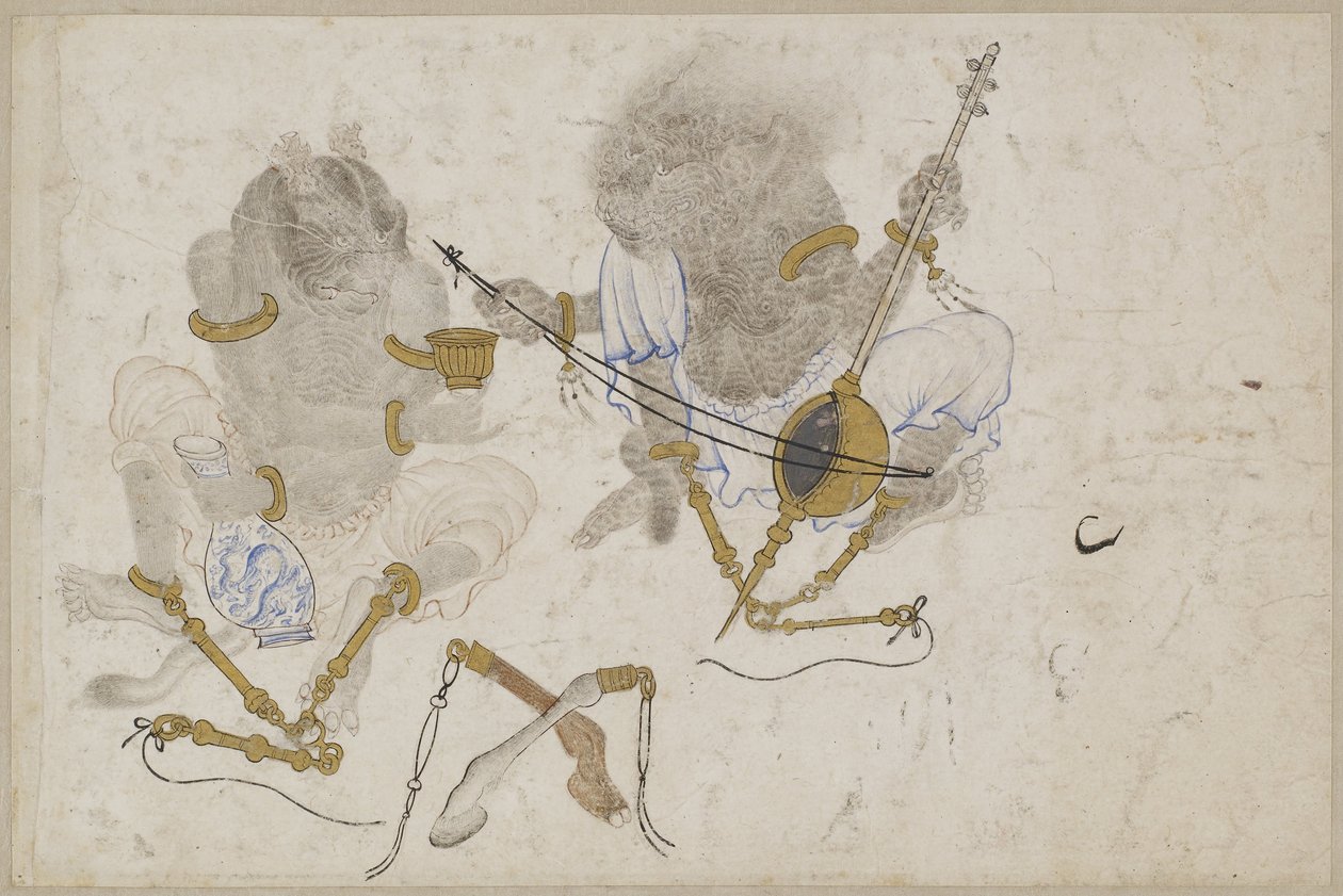 Kaksi demonia, kahleet, 1400-luku tekijältä Iranian Master