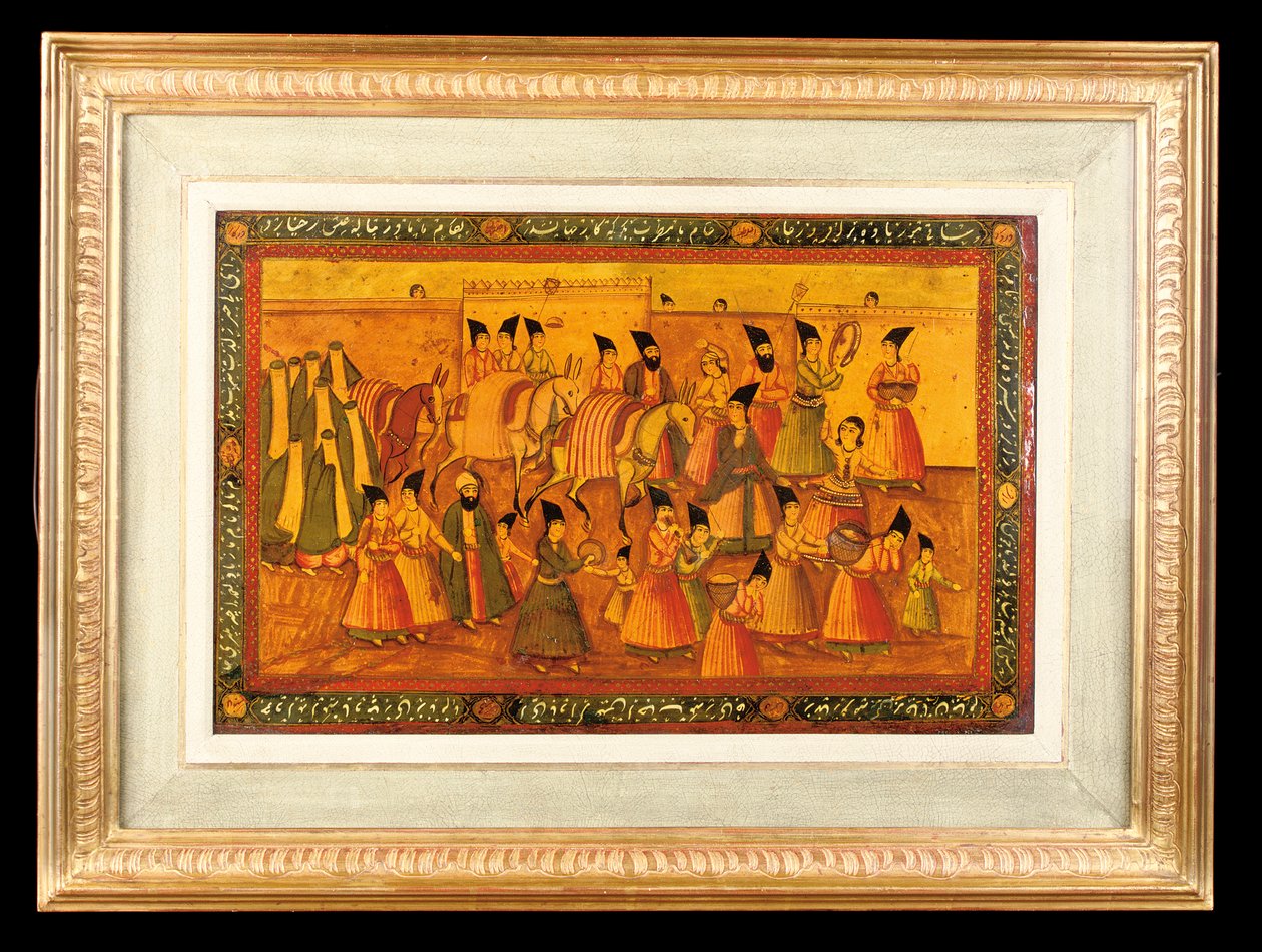Yksi maalatuista paneeleista, Qajar Iran, 1850-75 tekijältä Iranian School