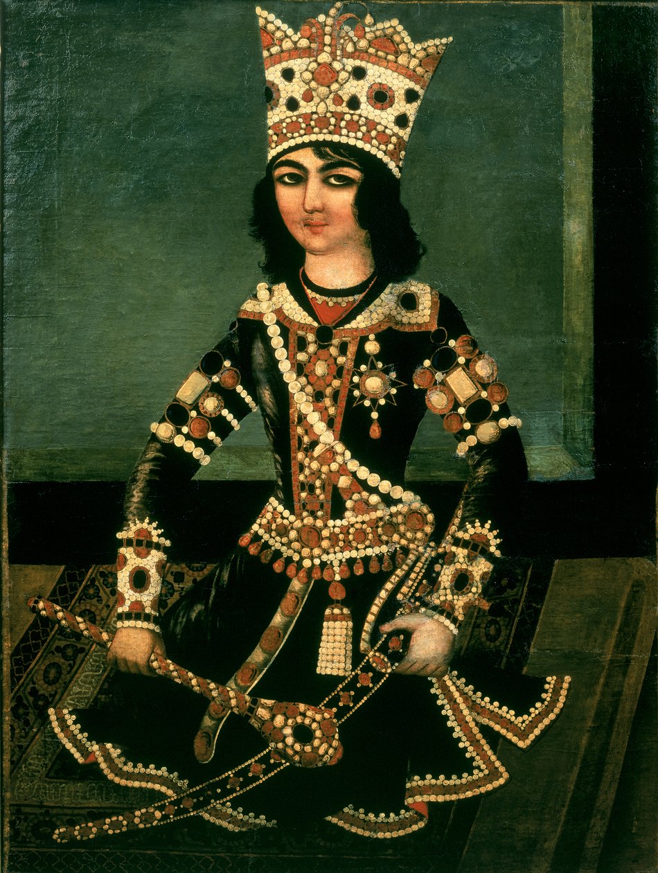 Muotokuva Abbas-Minzasta (n. 1783-1833), Persian prinssistä, Shah Fath Alin pojasta (hallitsi 1797-1834) tekijältä Iranian School