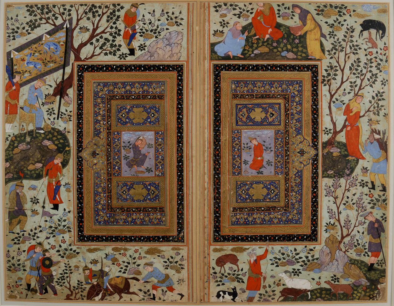 Kaksoissivu. Iran, Isfahan, 1600-luvun alku. tekijältä Iranian master.
